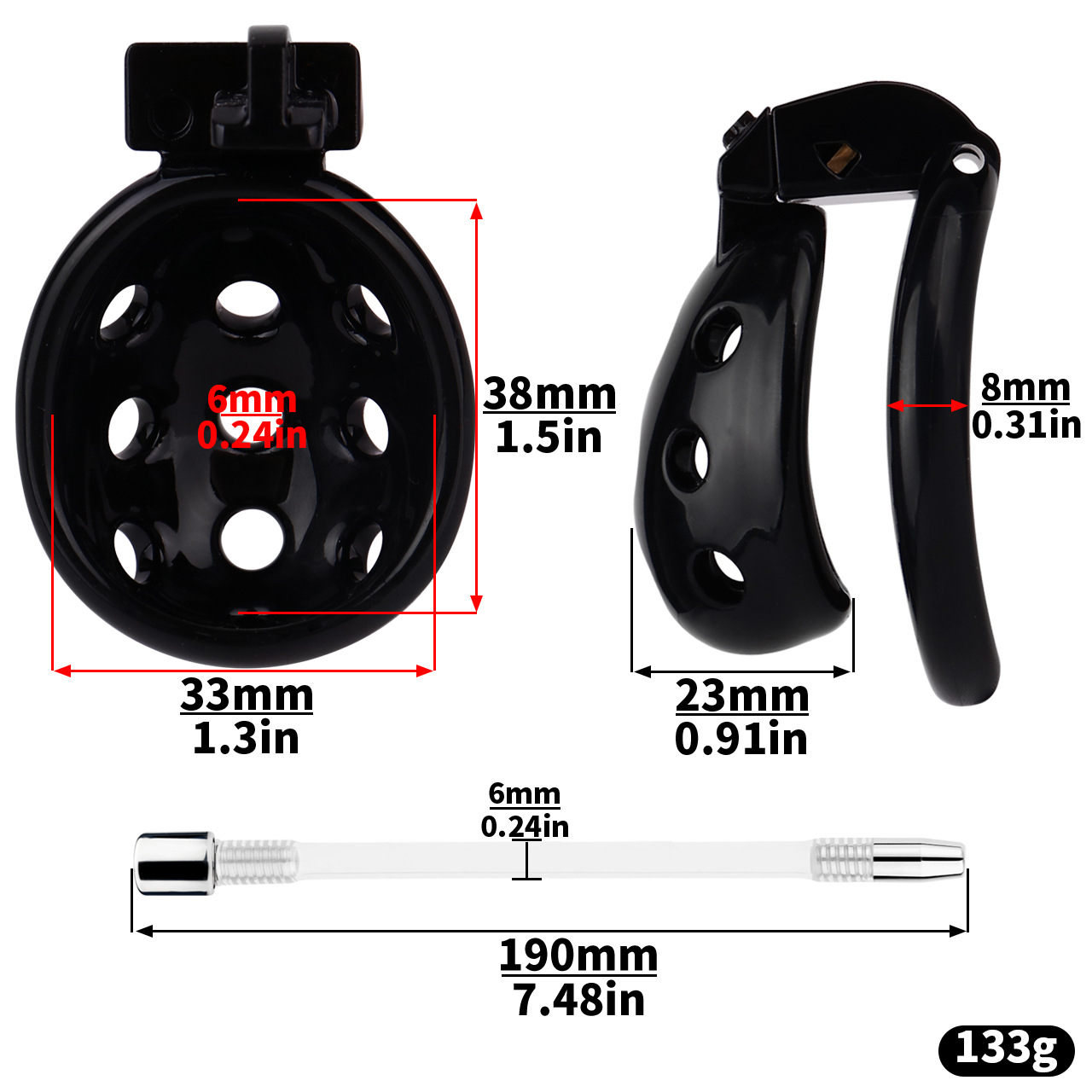 Resin Breathable Male Chastity Cage -11