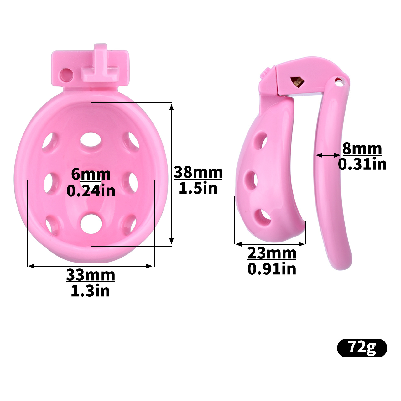 Resin Breathable Male Chastity Cage -13