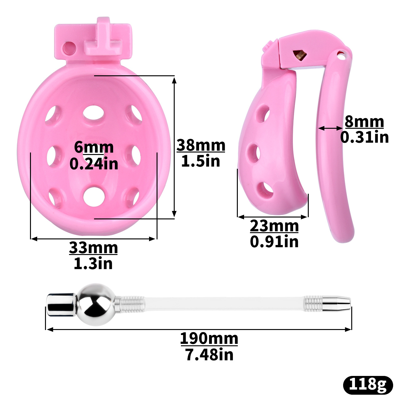 Resin Breathable Male Chastity Cage -5
