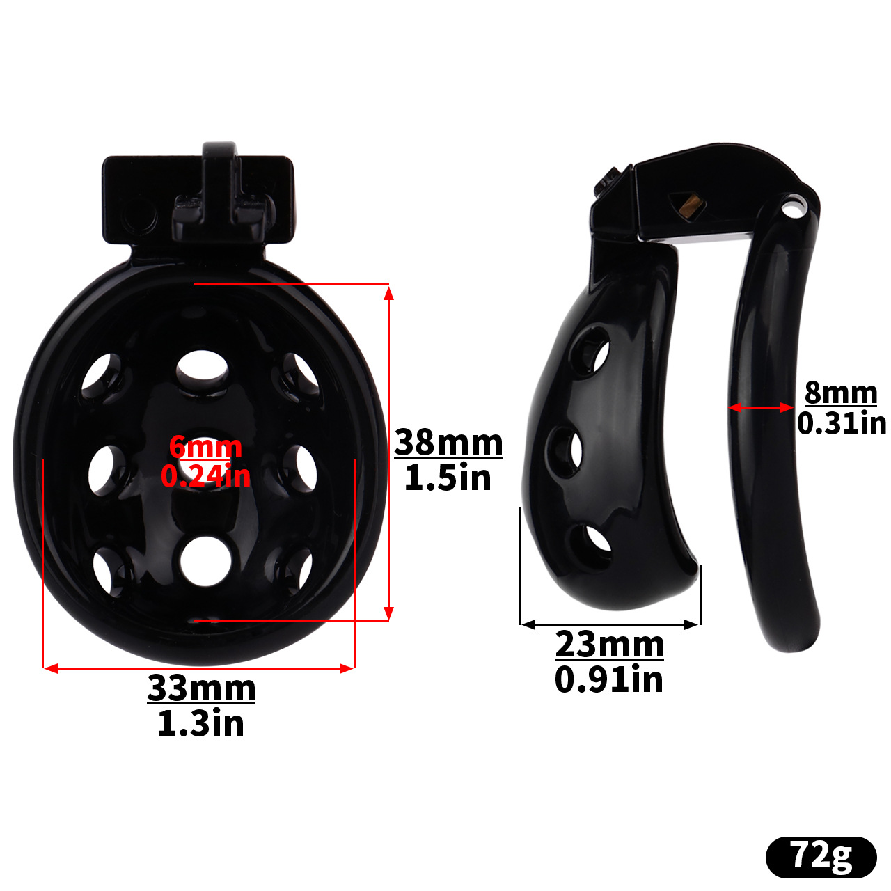 Resin Breathable Male Chastity Cage -9