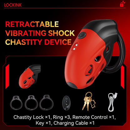 Lockink Telescopic Electric Shock Chastity Cage