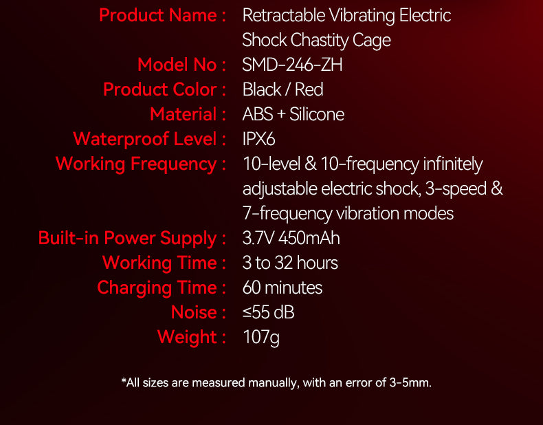 Lockink Telescopic Electric Shock Chastity Cage