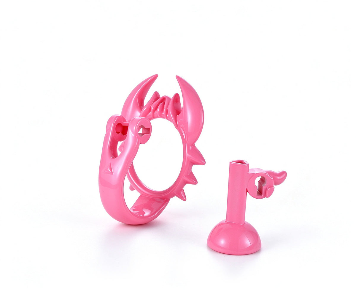 Pink scorpion chastity cage rear structure and separate support piece