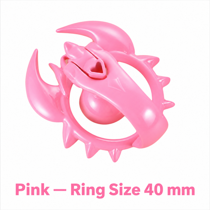 Pink scorpion chastity cage with 40 mm ring