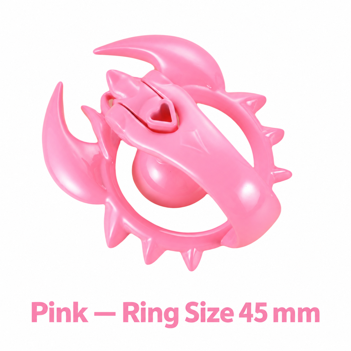 Pink scorpion chastity cage with 45 mm ring