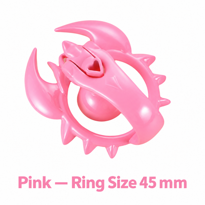 Pink scorpion chastity cage with 45 mm ring
