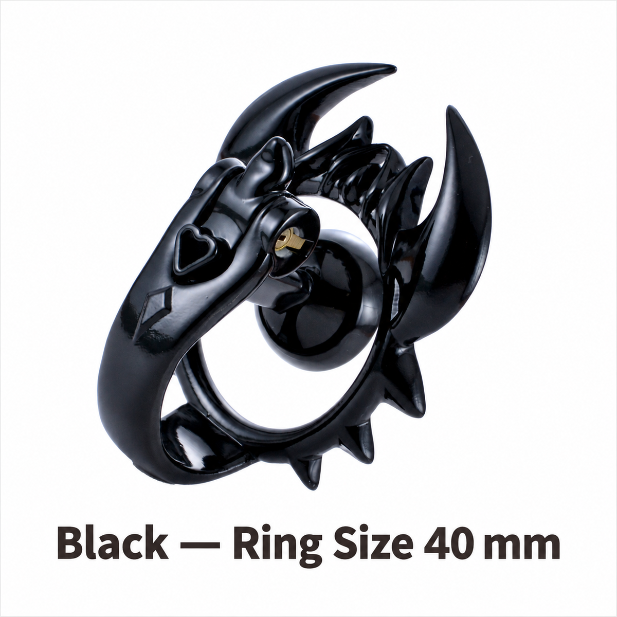 Black scorpion chastity cage with 40 mm ring