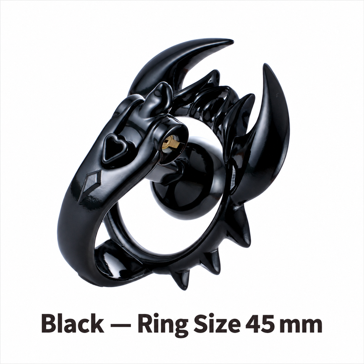 Black scorpion chastity cage with 45 mm ring