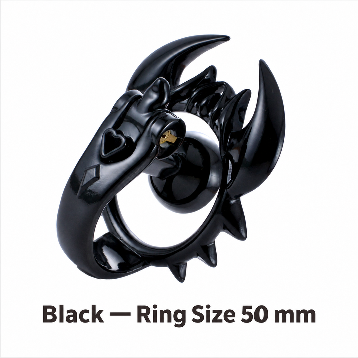 Black scorpion chastity cage with 50 mm ring
