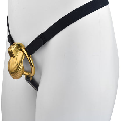 Shell Design Golden Chastity Cage - 6