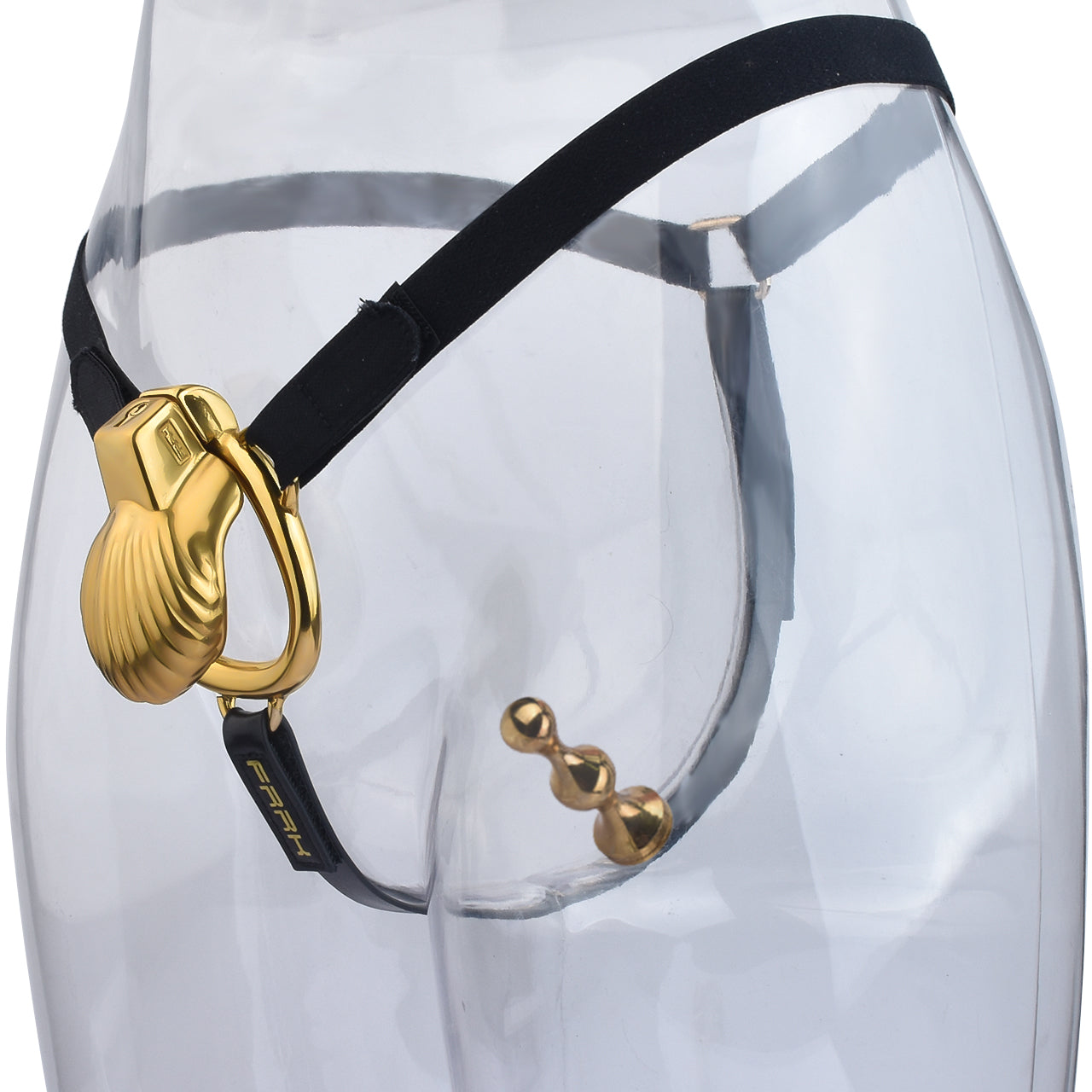Shell Design Golden Chastity Cage - 7