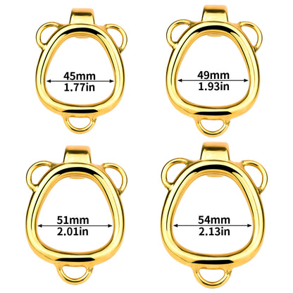 Shell Design Golden Chastity Cage - 8