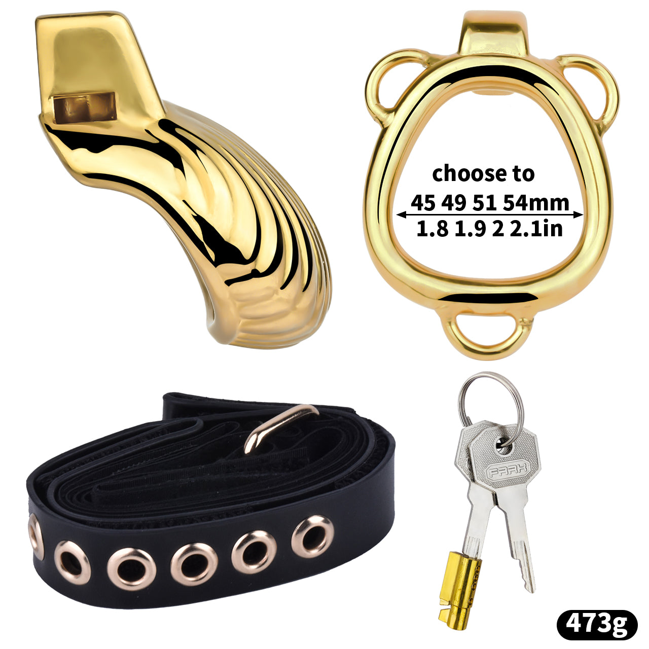 Shell Design Golden Chastity Cage - 10