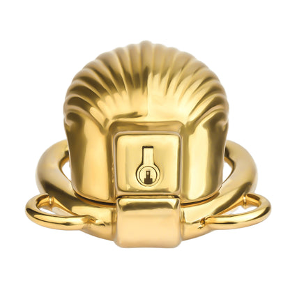 Shell Design Golden Chastity Cage - 5