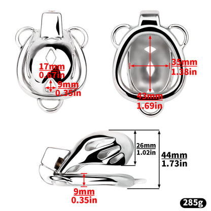 Short Smooth Stainless Steel Mamba Cage with Belt