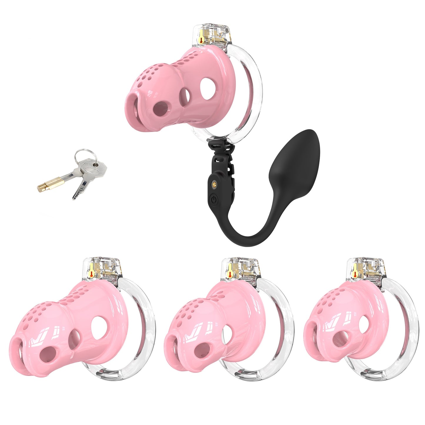 Silicone Chastity Cage With Remote Control Anal Plug