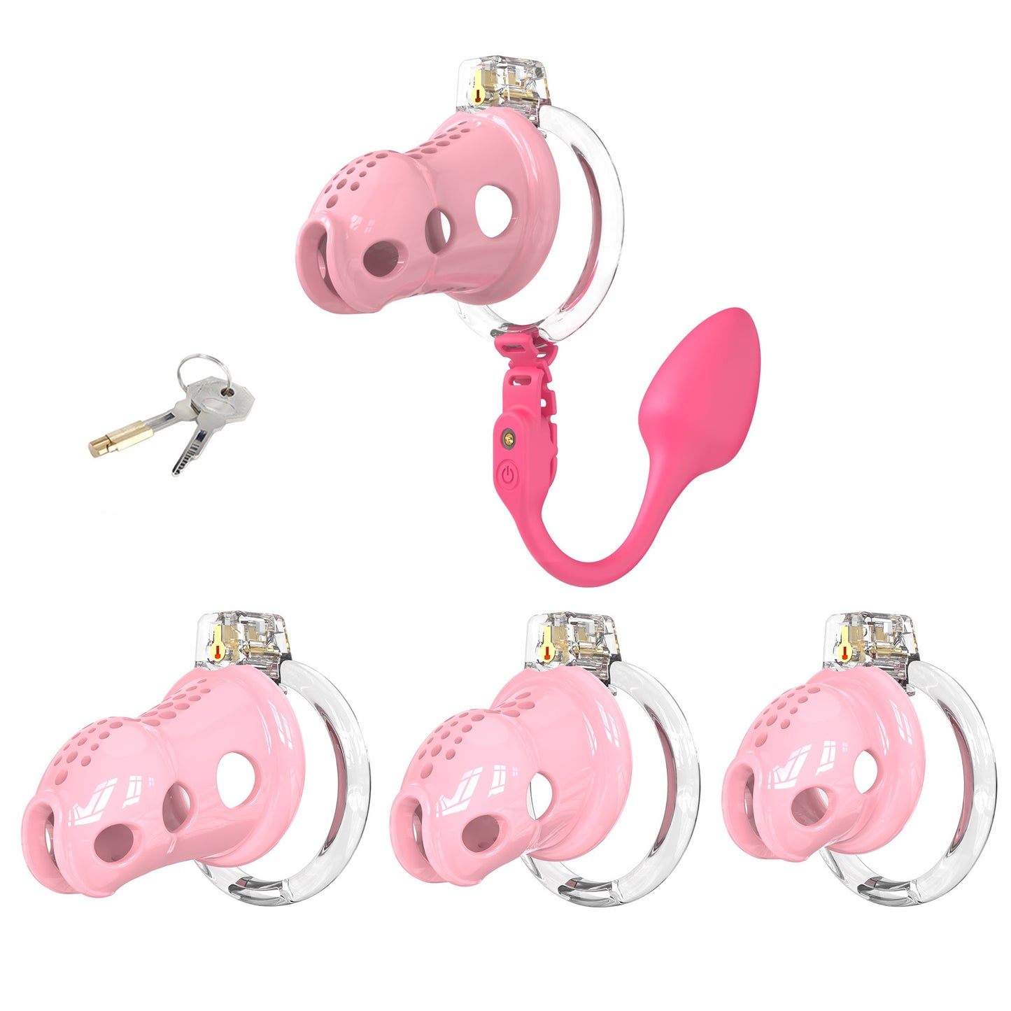 Silicone Chastity Cage With Remote Control Anal Plug