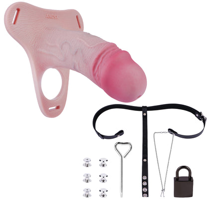 Silicone Real Dildo Wearable Chastity Device 13