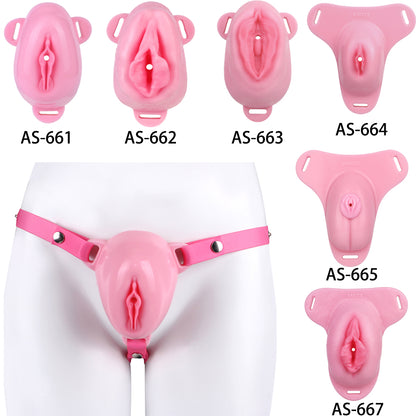 Sissy Silicone Chastity Cage with Belt 2