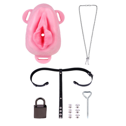Sissy Silicone Chastity Cage with Belt 30