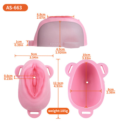 Sissy Silicone Chastity Cage with Belt 18