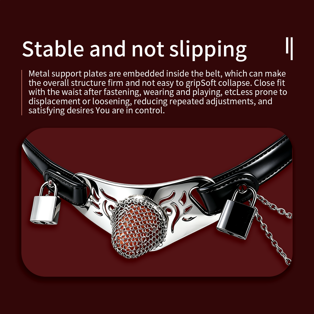 Silver Scale Armor Chain Chastity Pants front plate and belt design illustration