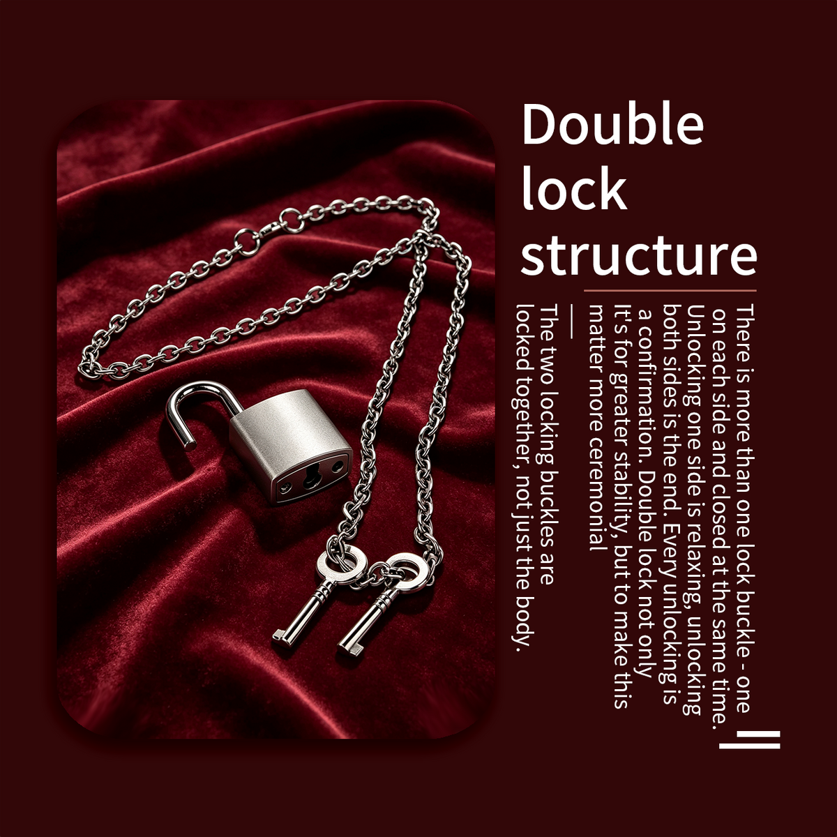 Silver Scale Armor Chain Chastity Pants side lock structure illustration