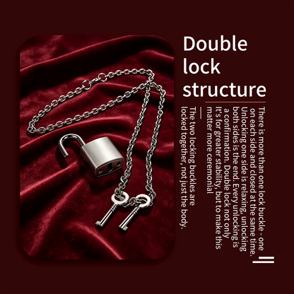 Silver Scale Armor Chain Chastity Pants side lock structure illustration