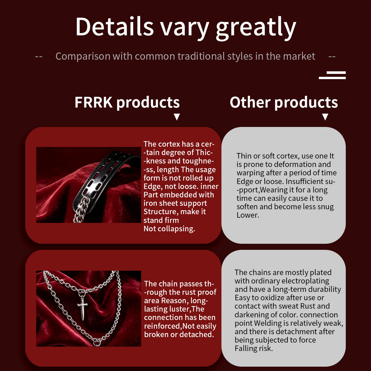 Silver Scale Armor Chain Chastity Pants front plate and chain comparison graphic