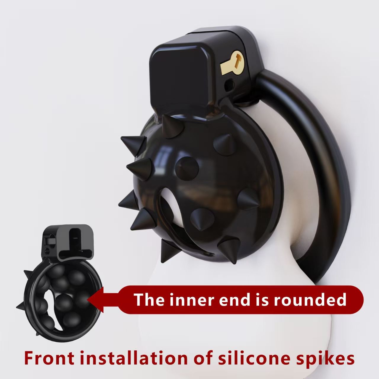 Small Chastity Cage With Silicone Spikes 4