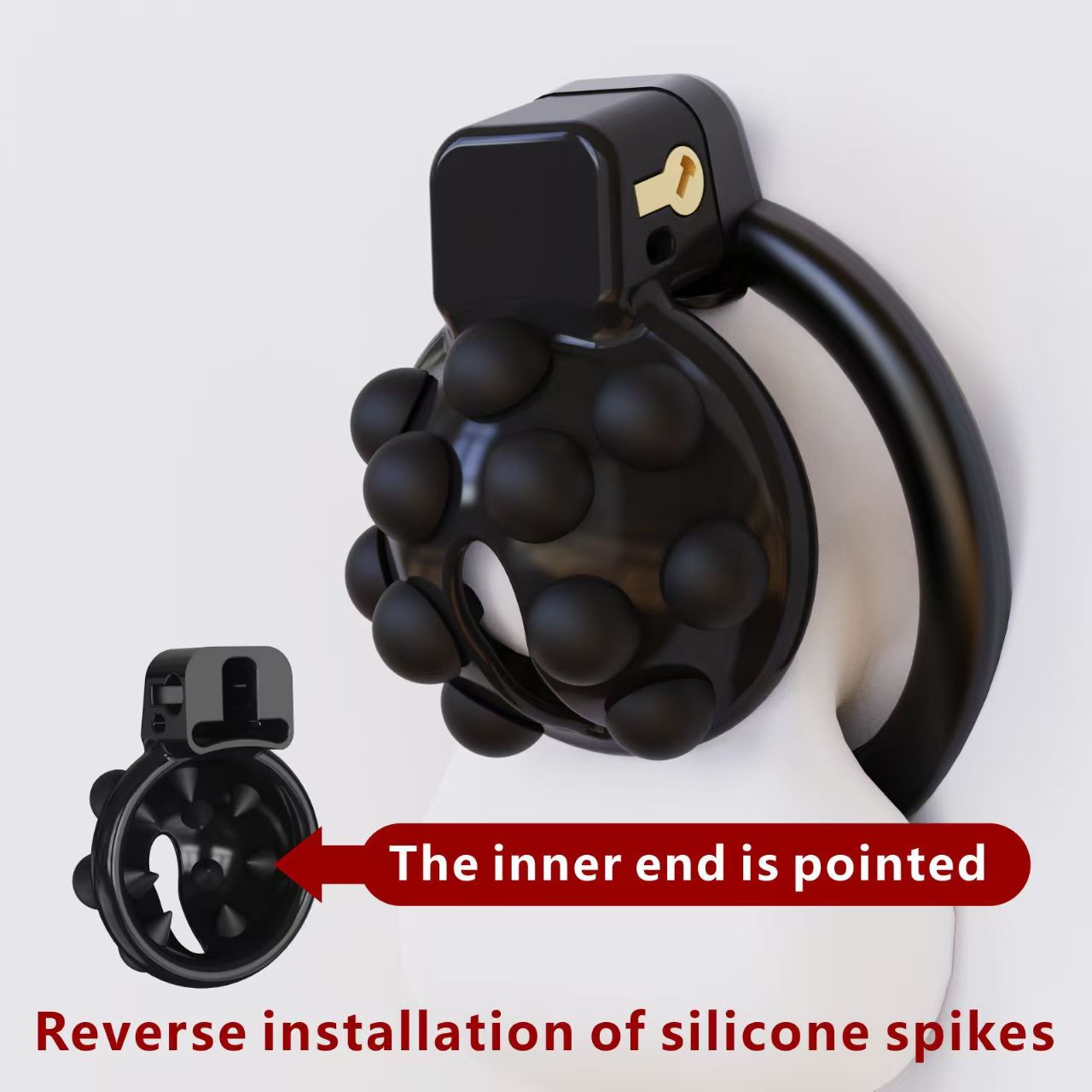 Small Chastity Cage With Silicone Spikes 3