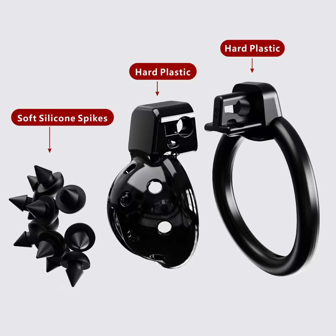 Small Chastity Cage With Silicone Spikes 2