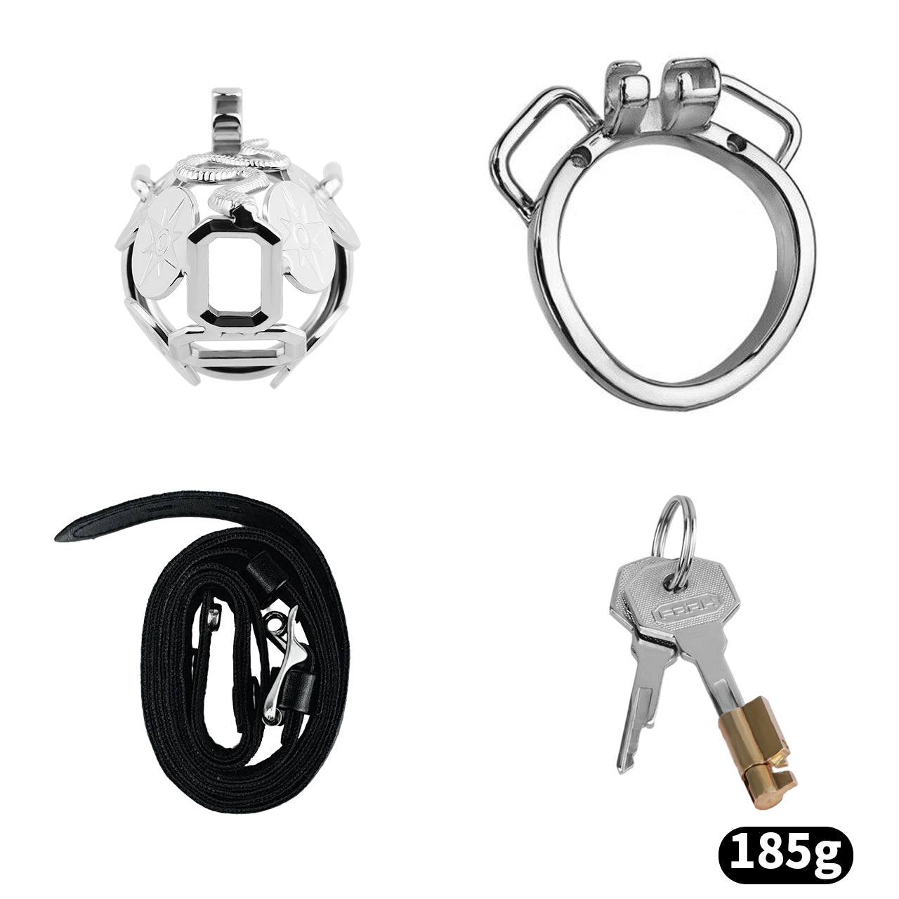 Snake Premium Metal Chastity Cage - 16