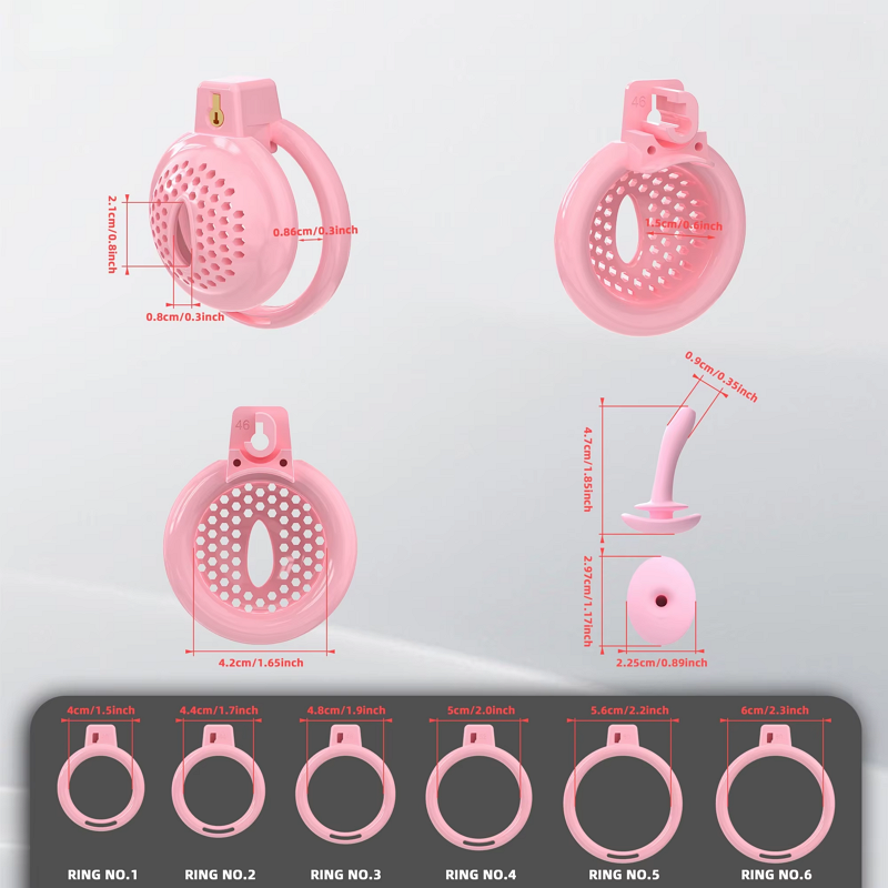 Flat Soft Chastity Cage with 6 Rings - 2