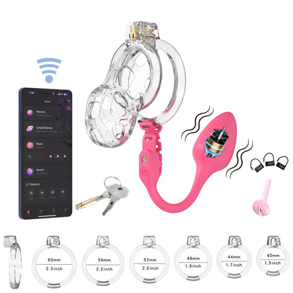 Soft Cobra Chastity Cage With App Controlled Butt Plug 23