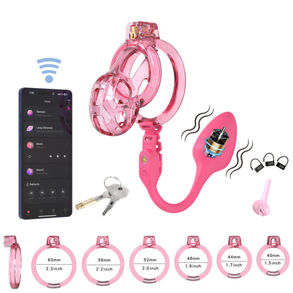 Soft Cobra Chastity Cage With App Controlled Butt Plug 2