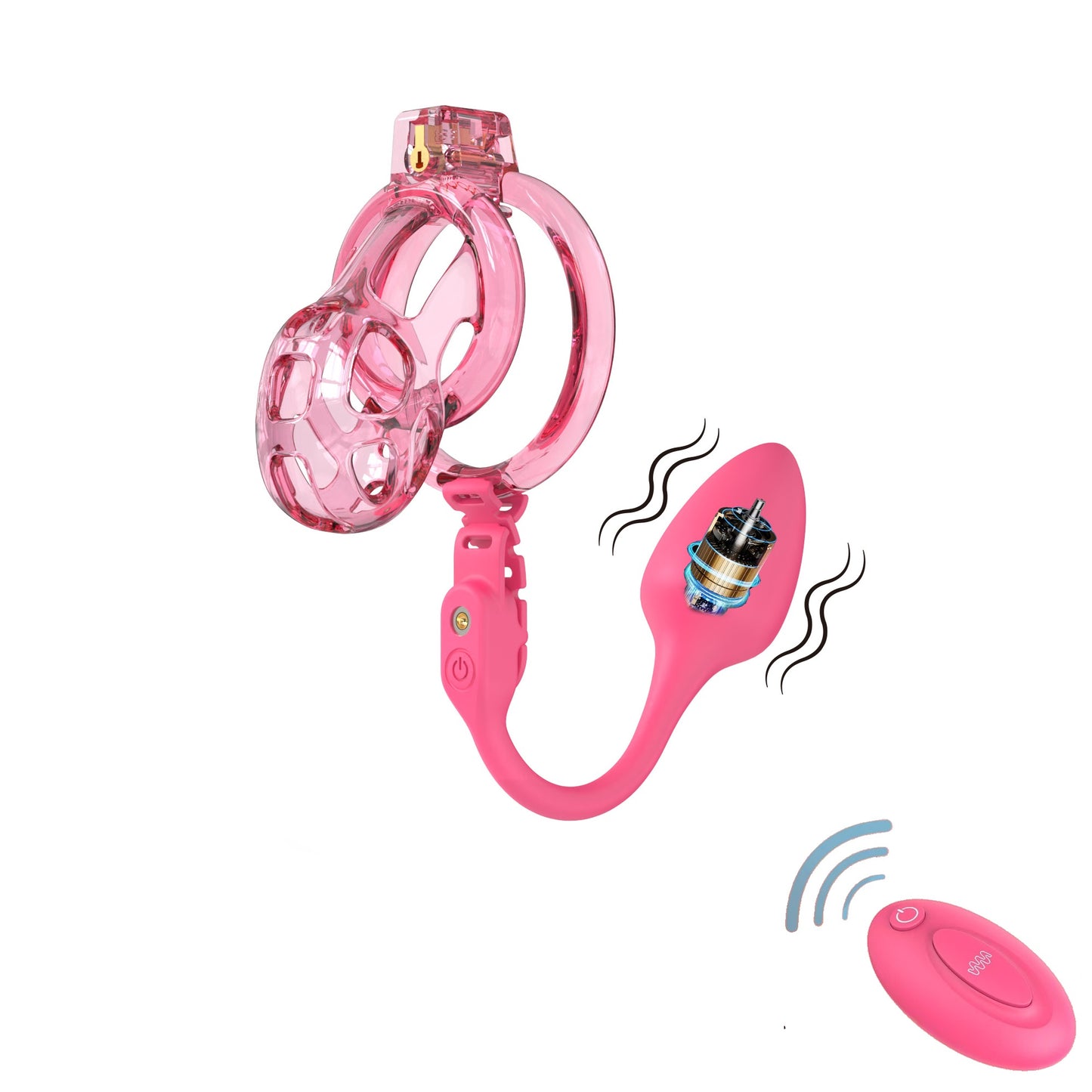 Soft Cobra Chastity Cage With Controlled Butt Plug