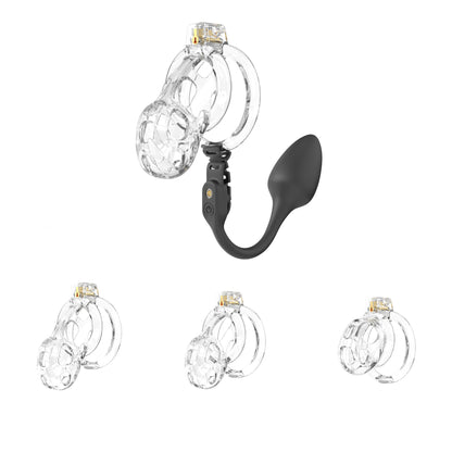 Soft Cobra Chastity Cage With Controlled Butt Plug