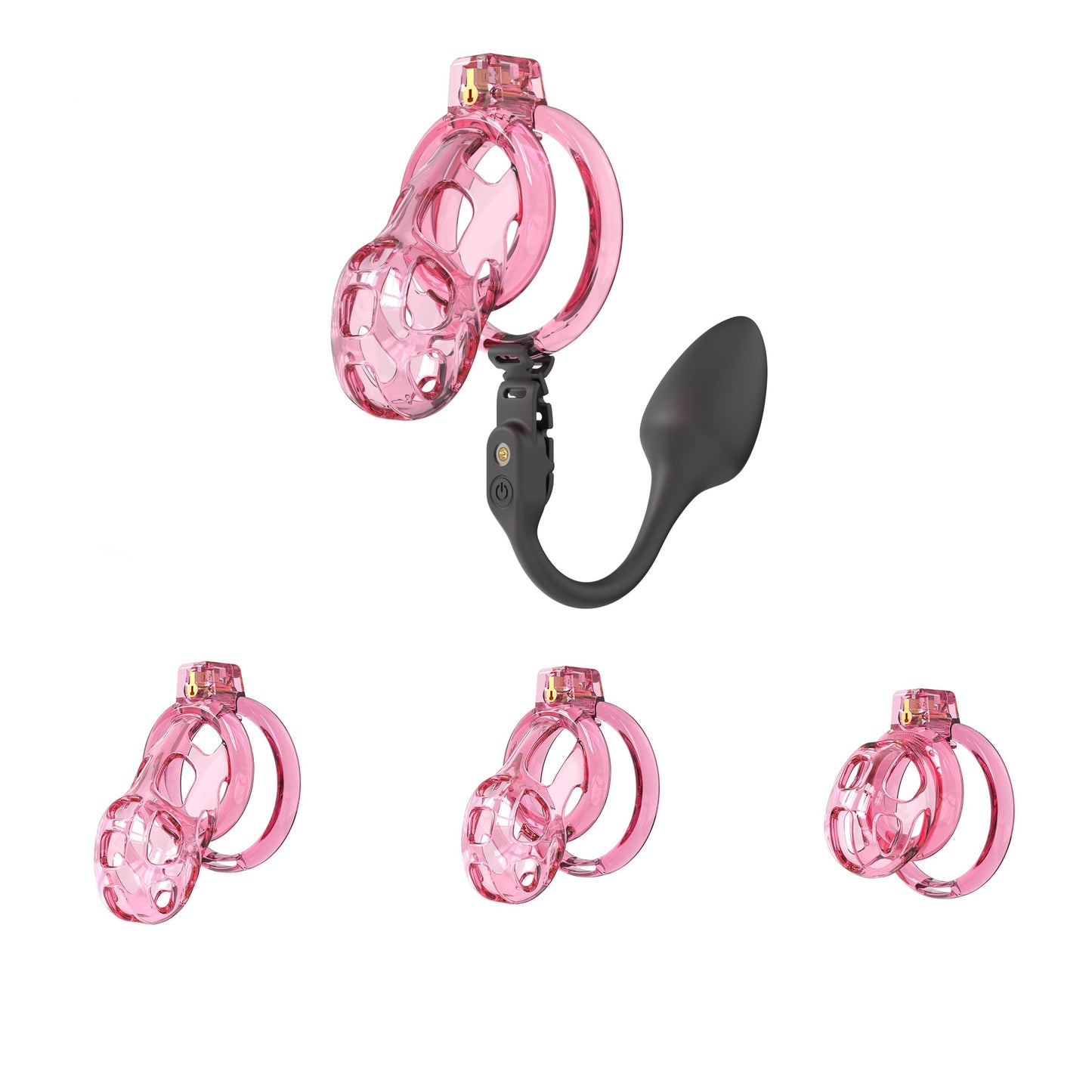 Soft Cobra Chastity Cage With Controlled Butt Plug