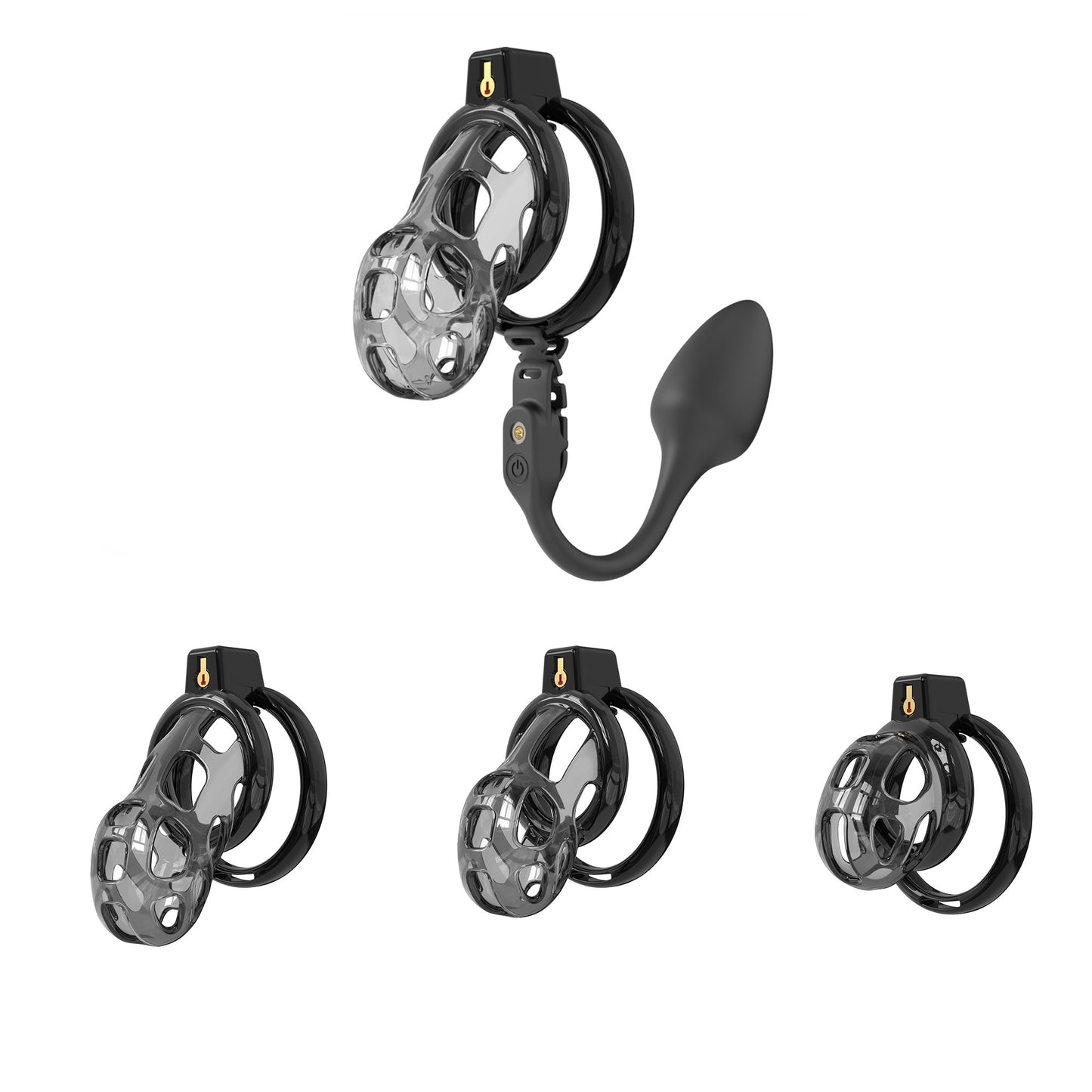 Soft Cobra Chastity Cage With Controlled Butt Plug