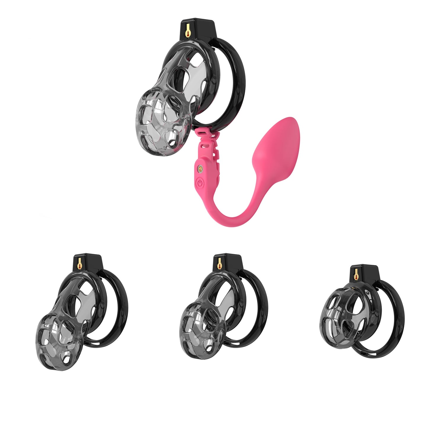Soft Cobra Chastity Cage With Controlled Butt Plug