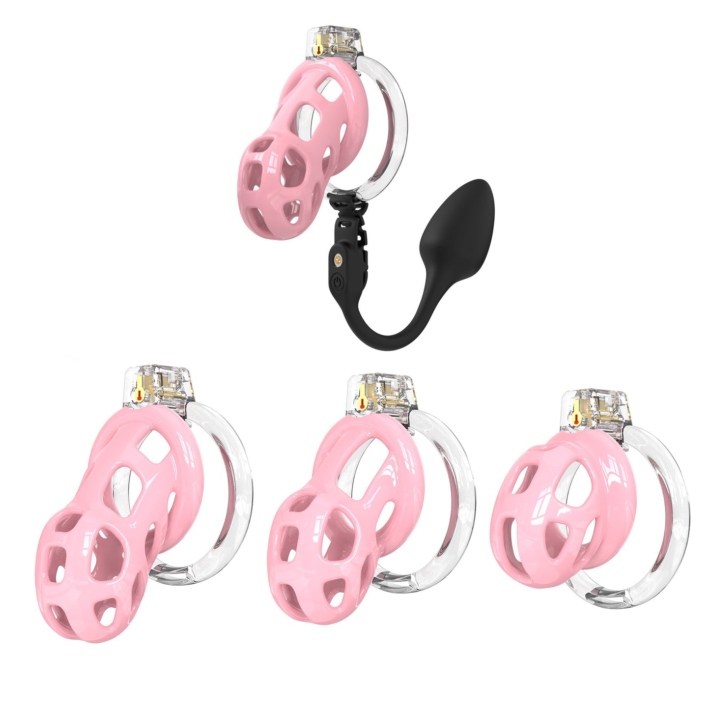 Soft Cobra Chastity Cage With Controlled Butt Plug
