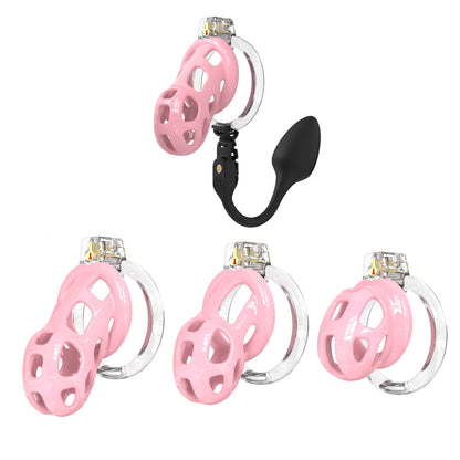 Soft Cobra Chastity Cage With Controlled Butt Plug
