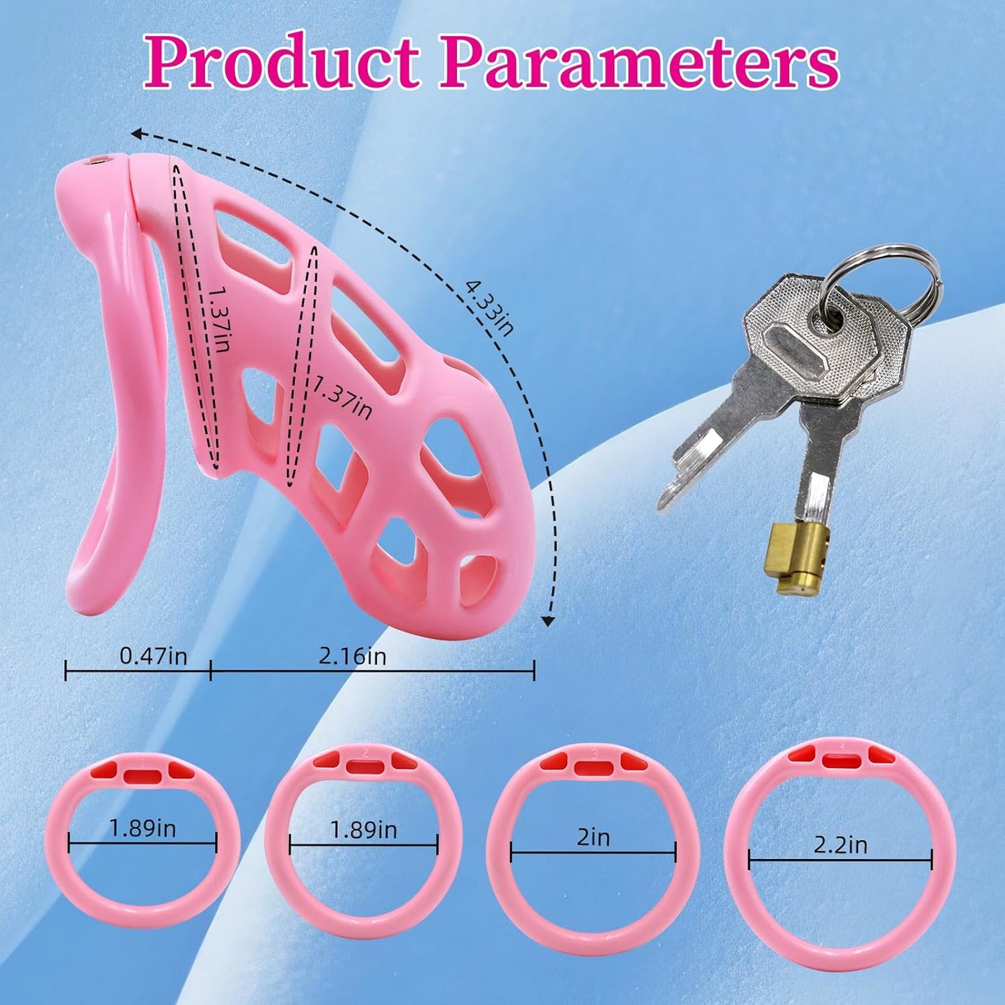 Soft Pink Chastity Cage with Invisible Lock