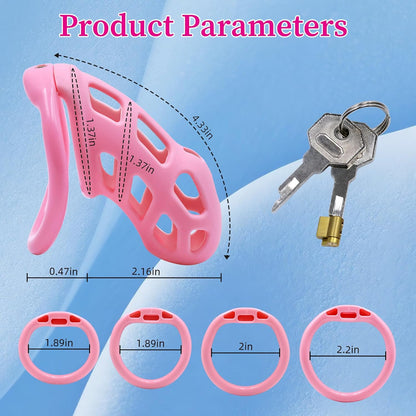 Soft Pink Chastity Cage with Invisible Lock