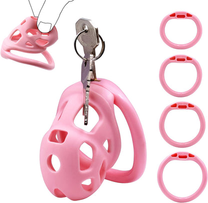 Soft Pink Chastity Cage with Invisible Lock