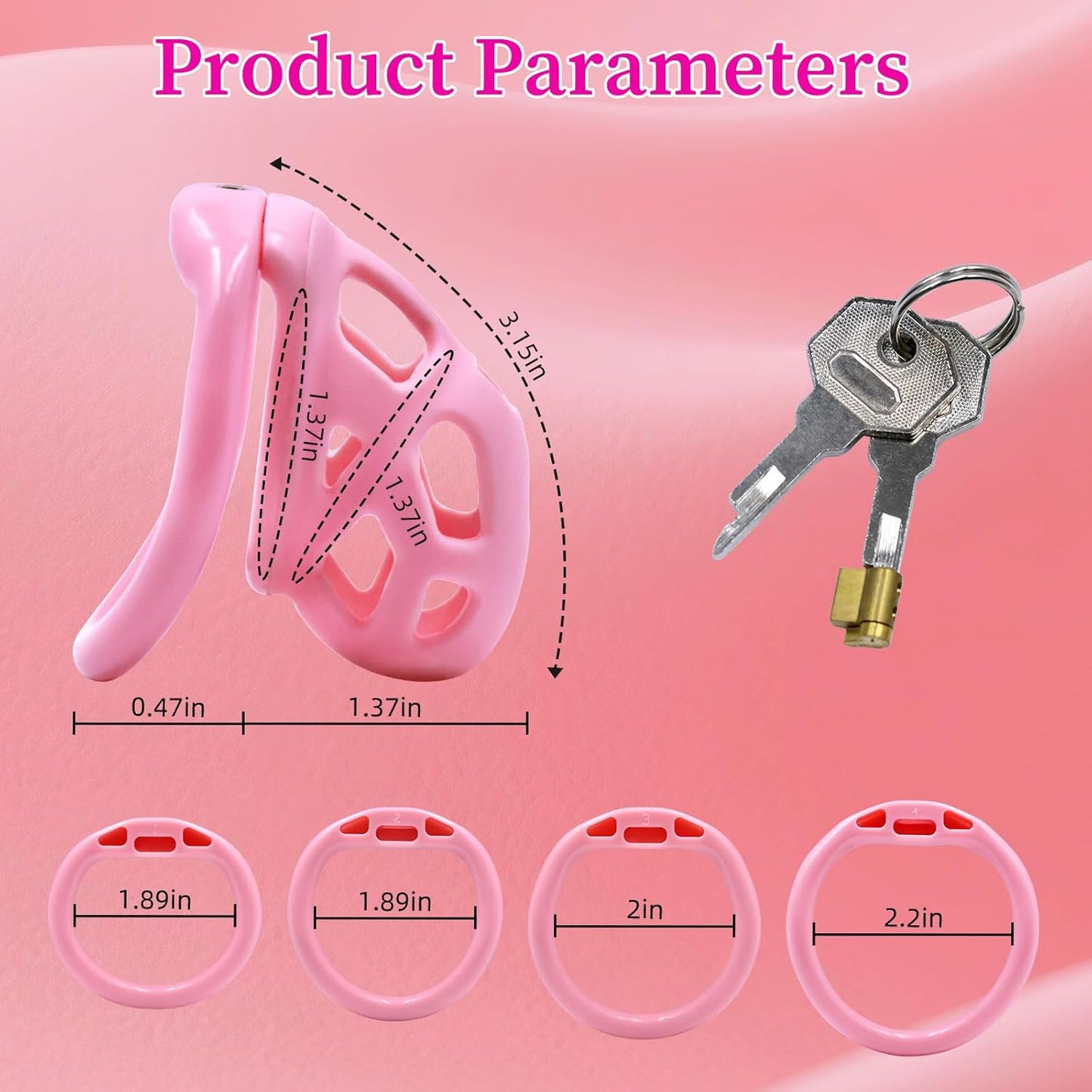 Soft Pink Chastity Cage with Invisible Lock