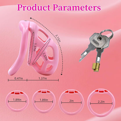 Soft Pink Chastity Cage with Invisible Lock