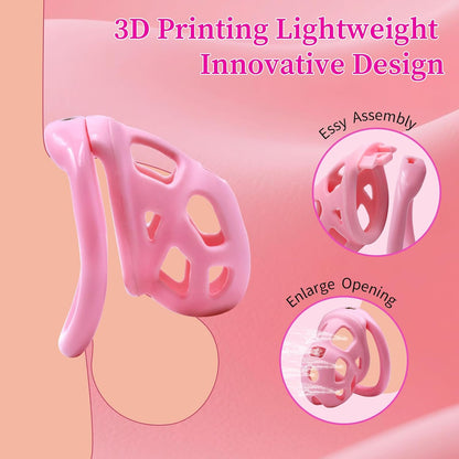 Soft Pink Chastity Cage with Invisible Lock