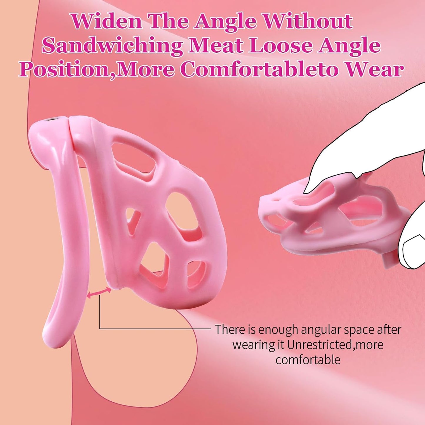 Soft Pink Chastity Cage with Invisible Lock